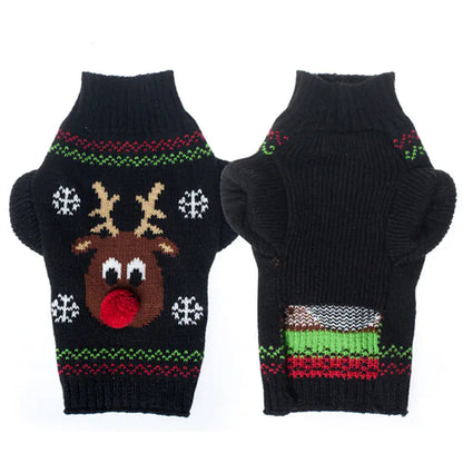 HSPET Christmas Pet Sweater - Rudolph Design for Cats & Dogs